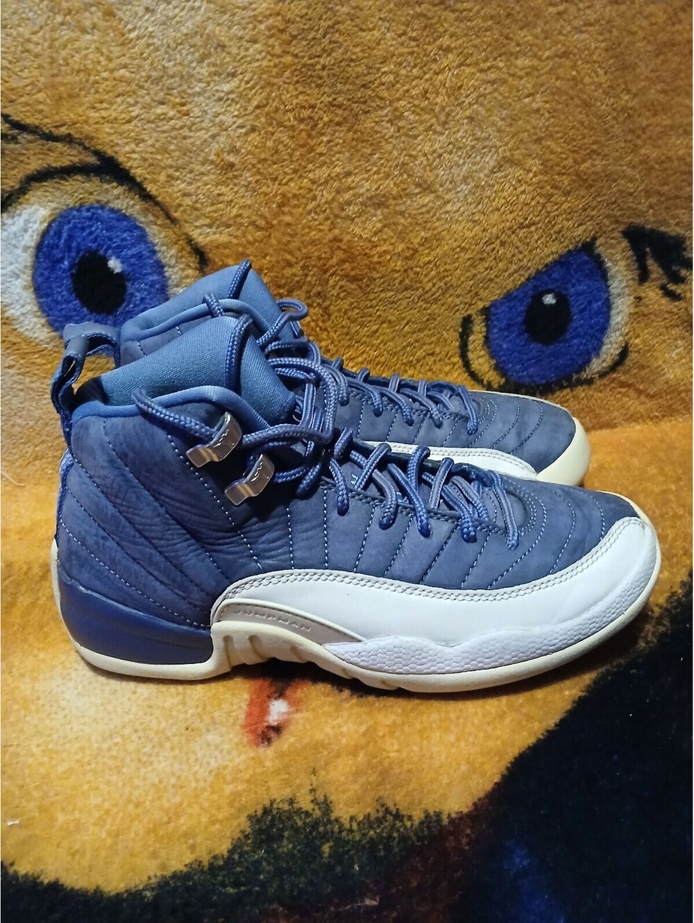 Jordan 12 Retro Blue White Youth Sneakers Size 5Y